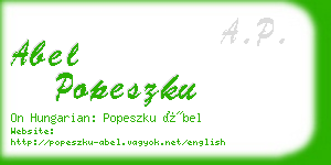 abel popeszku business card